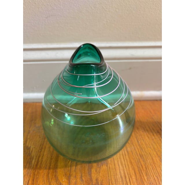 1980s Lot of 2 Signed Studio Art Glass Vases: 1986 Tricia Allen & 1994 John Burchetta For Sale - Image 5 of 9