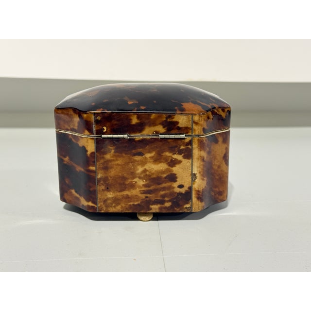 Traditional Dutch Regency Tortoiseshell Tea Caddy, Circa 1820 For Sale - Image 3 of 10
