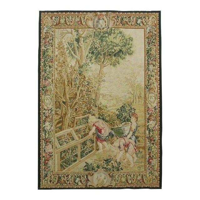 Vintage Tapestry Depicting Greenhouse For Sale - Image 9 of 9