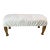 Large White Leather Gold Wood Bench For Sale