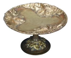 Antique Bas-Relief Gilded Bronze Stand by Albert Marionnet, 1890s