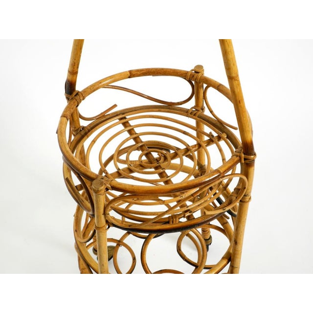Mid-Century Italian Bar and Serving Trolley Made of Bamboo with Wheels, 1950s For Sale - Image 12 of 18