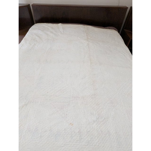 Antique Quilt With Signed/Stitched Dated 1851 ‘Ohio Star’ or ‘Sawtooth Star’ Pattern Priceless For Sale - Image 9 of 18