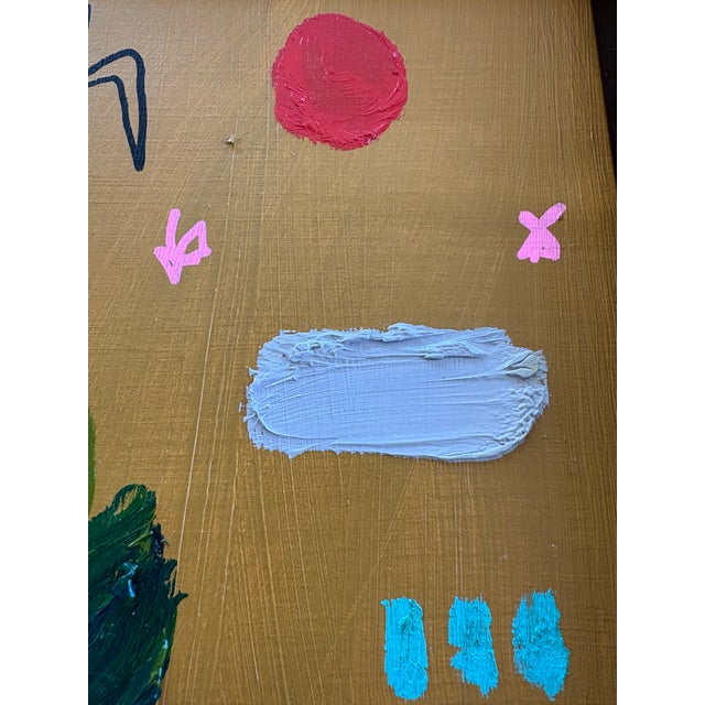 Contemporary Ak Hardeman Original Abstract Painting in Mustard, Framed For Sale - Image 4 of 8