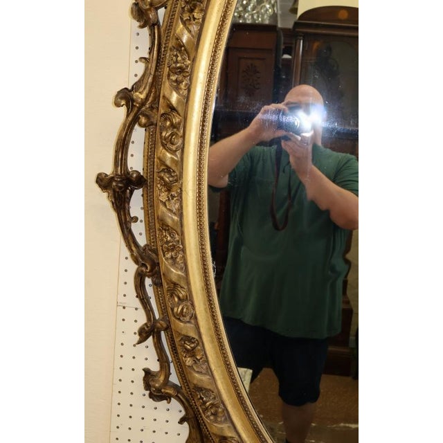 Large Mid 19th Century Gold Gilt American Philadelphia Floral Wall Mirror For Sale - Image 9 of 18