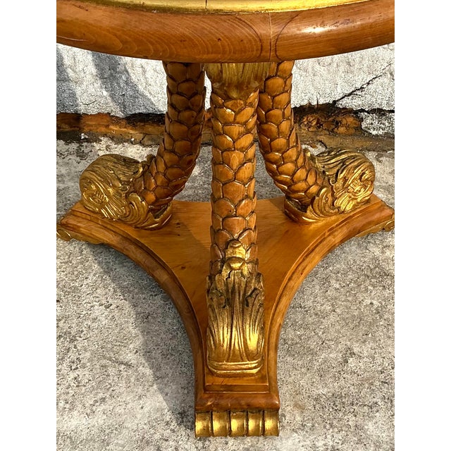 Traditional Vintage Regency Gilt Tipped Koi Tabouret Table For Sale - Image 3 of 11