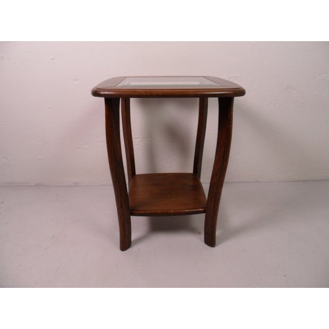 Vintage Dutch Oak and Glass Coffee Table, 1950s For Sale - Image 6 of 11