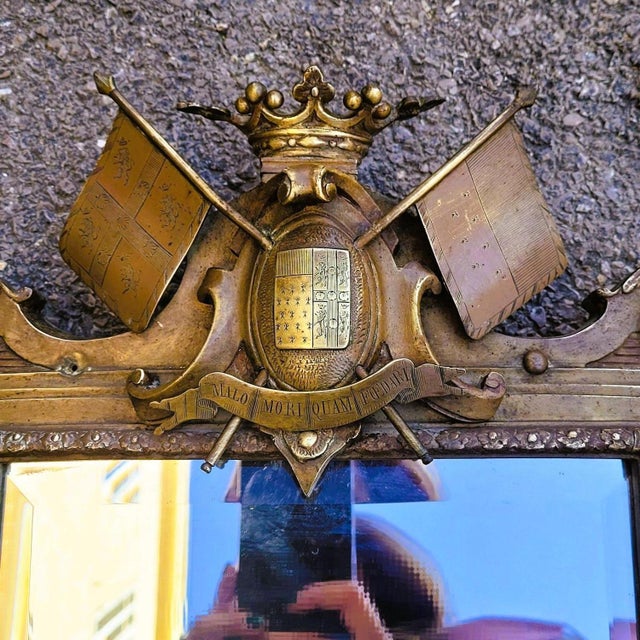 19th Century Louis XIV Bronze Wall Lights - Mirrors, Set of 2 For Sale - Image 6 of 18