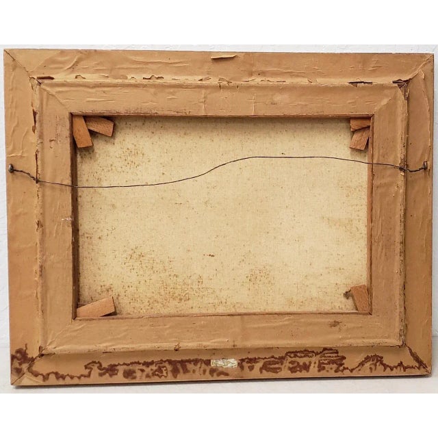 Western Mountain Landscape With Oxen Wagon 20th C. For Sale - Image 9 of 10