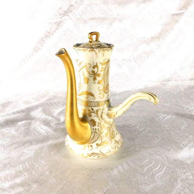Late 18th Century Tressemanes and Vogt Limoges Chocolate Pot With Raised Gold Trim For Sale - Image 12 of 16