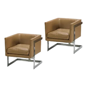 Thayer Coggin "T-Back Chairs" by Milo Baughman - A Pair