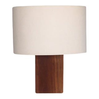 Mid Century Wood Block Table Lamp For Sale