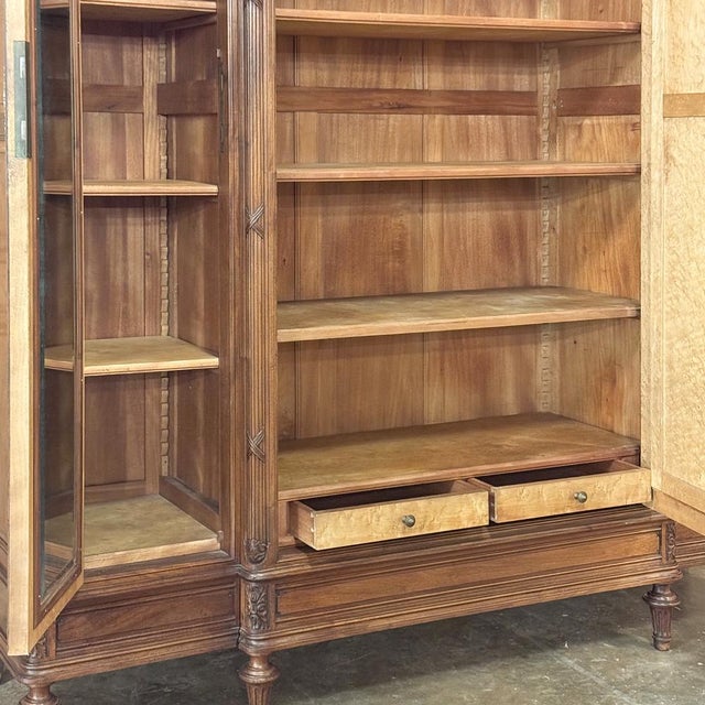 19th Century French Louis XVI Walnut Triple Armoire For Sale - Image 18 of 18