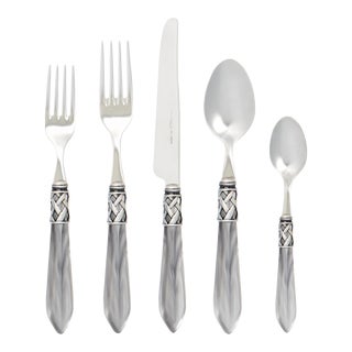 VIETRI Aladdin Antique Light Gray Twenty-Piece Flatware Set Set, Service for Four For Sale