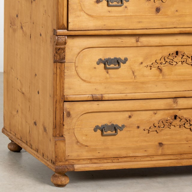 19th Century Romanian Large Pine Chest of Three Drawers For Sale - Image 15 of 18