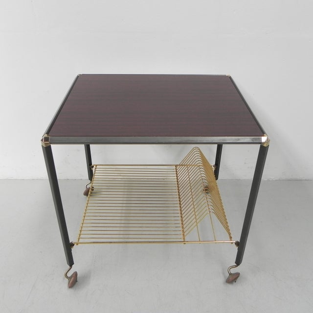 1960s Vintage Coffee Table on Castors with Singles Rack, 1960s For Sale - Image 5 of 18