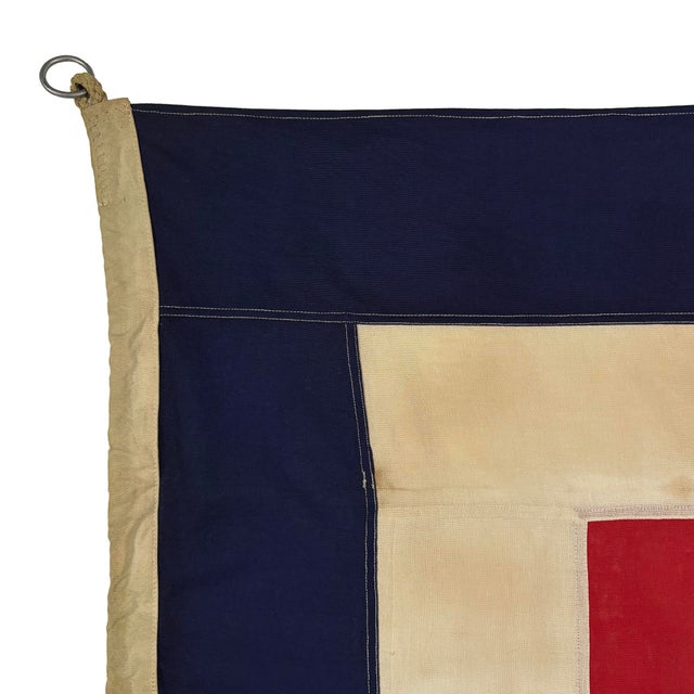 Vintage Cotton Nautical Signal Flag For Sale - Image 4 of 5