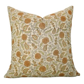 Fabdivine Handmade Block Printed Cushion Cover 26x26 Inch Cotton Satin-Gopi For Sale