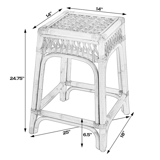 Bring a touch of natural beauty and casual elegance to your space with the Butler Specialty Company Antigua Rattan Stool....