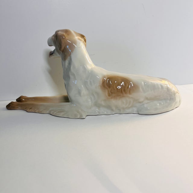 Antique White Vintage Porcelain Borzoi Dog Figurine For Sale - Image 8 of 12