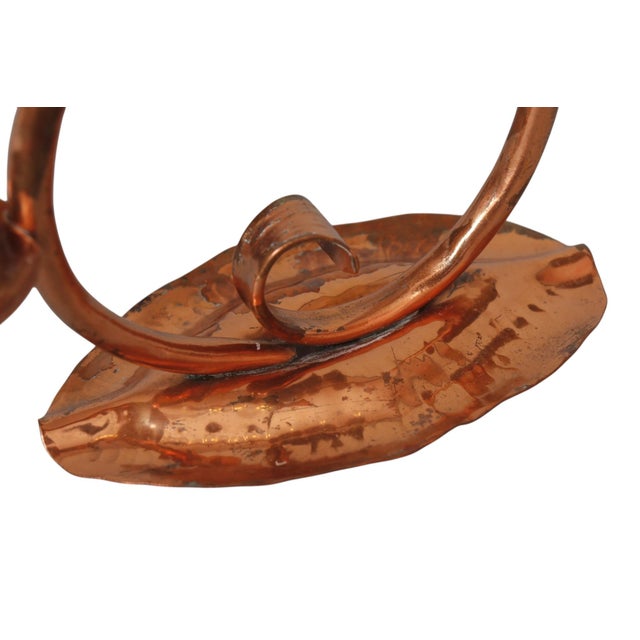 1930s 1930's Craftsman Studios Hammered Copper Candelabra, a Pair For Sale - Image 5 of 8