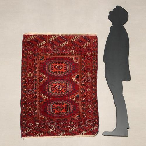 Bukhara rug in wool, fine knot, hand-made. This piece is attributed to the mentioned designer/maker. It has no attribution...