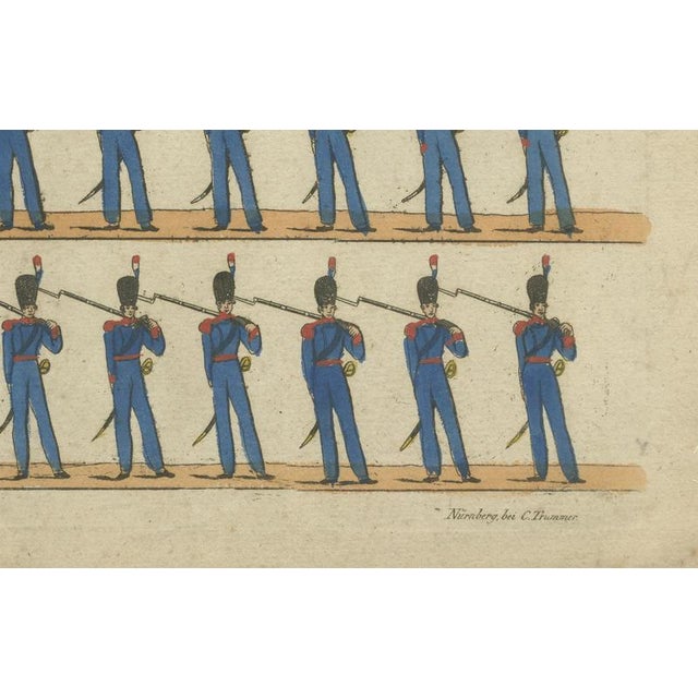 French Infantry Drill Line Soldiers and National Guard, 1800, Paper For Sale - Image 4 of 9