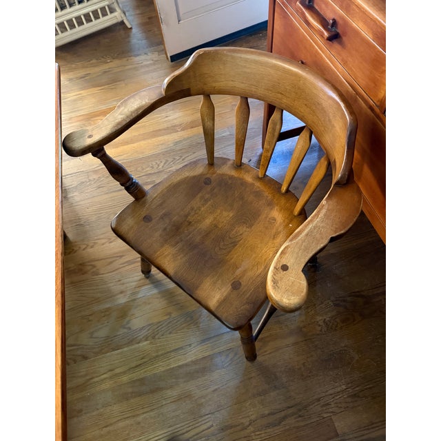 Cushman of Vermont Mid 20th Century Cushman of Vermont Colonial Creations Brandywine Manor Dining Room Set No. 7031, 6 Chair, Expandable Table For Sale - Image 4 of 13