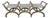 Silvered Carved Wood Curule-Form Bench, Europe, Early 20th Century For Sale