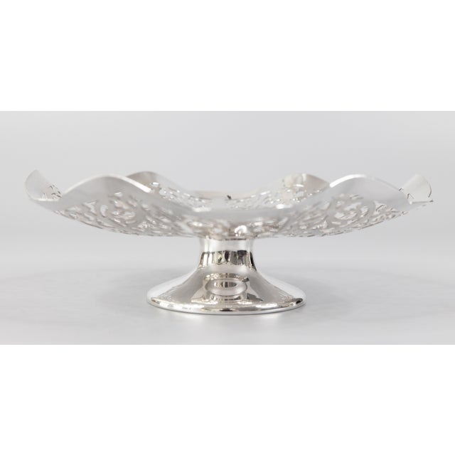 工芸品 MAPPIN & WEBB MAPPIN PLATE Pedestal Bowl English Mappin & Webb Silver Plate Reticulated Pedestal Bowl