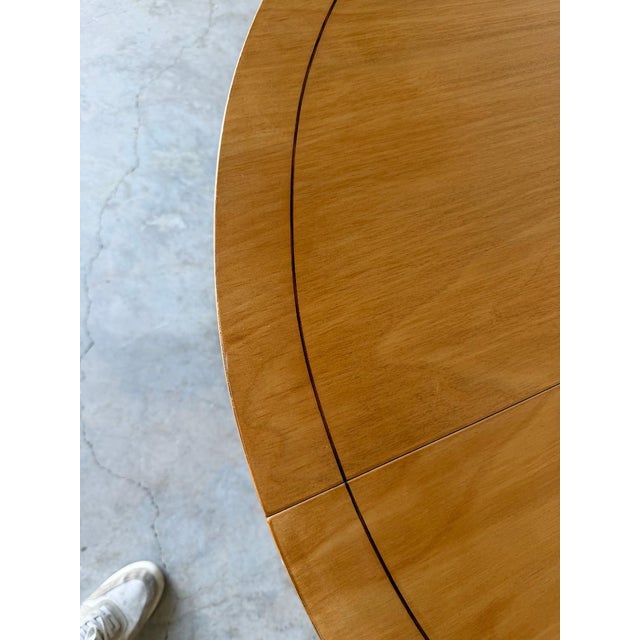 Vintage Biedermeier Neoclassical-Style Cherry Wood Expandable Pedestal Dining Table For Sale - Image 18 of 18