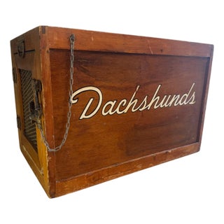 Mid 20th Century Historic Wwii-Era Dachshund Dog Show Crate Kennel Bro-Bark For Sale