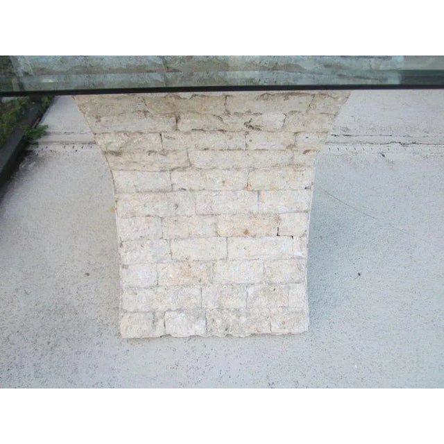 1980s Vintage Stone Tessellated Fossil Mactan Base End Table For Sale In Naples, FL - Image 6 of 10