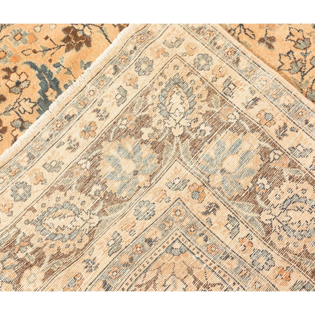 Vintage Persian Meshad Botanic Handmade Wool Carpet For Sale - Image 9 of 9