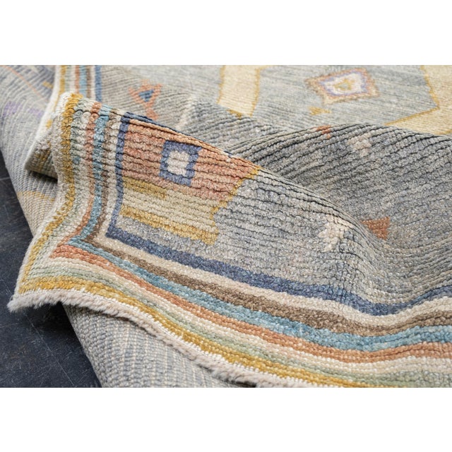 Turkish Oushak Rug Multicolor Handwoven Rug 5'4" X 7'7" For Sale In Houston - Image 6 of 9