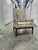John Widdicomb Upholstered Tall Back Arm Chair Walnut Base For Sale - Image 4 of 9