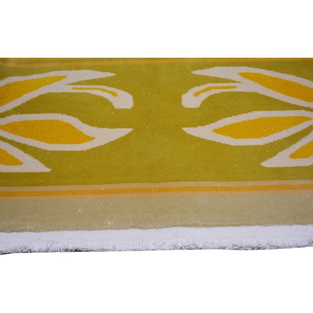 1960s Vintage Chinese Art Deco Hand Knotted Wool Rug, 8'10'' X 9'4'' For Sale - Image 5 of 6