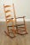 High Quality Antique Early American Style Maple Frame Ladder Back Rocking Chair with Restored Woven Seat