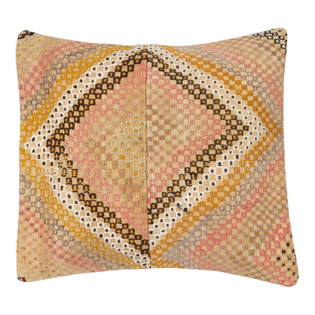 20"x20" Vintage Turkish Kilim Pillow Cover. Accent Cushion Cover. Throw Pillow For Sale