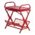 Gorgeous Chinoiserie Red Bamboo Server / Bar Stand with Swivel Top For Sale