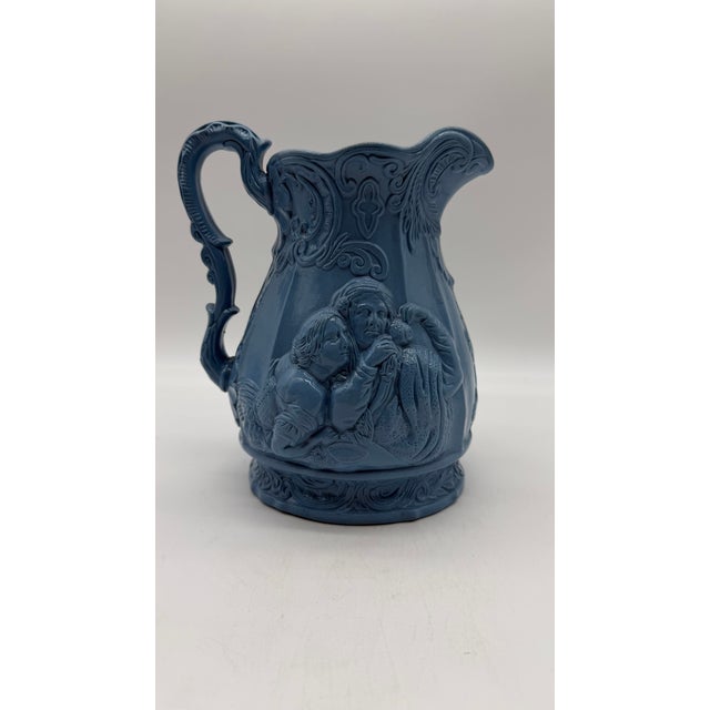 A Very Fine Antique English Victorian Blue Salt Glazed Stoneware Jug, Circa 1850's For Sale - Image 12 of 12
