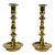 Vintage Brass Baldwin Style Candlestick Holders, a Pair For Sale