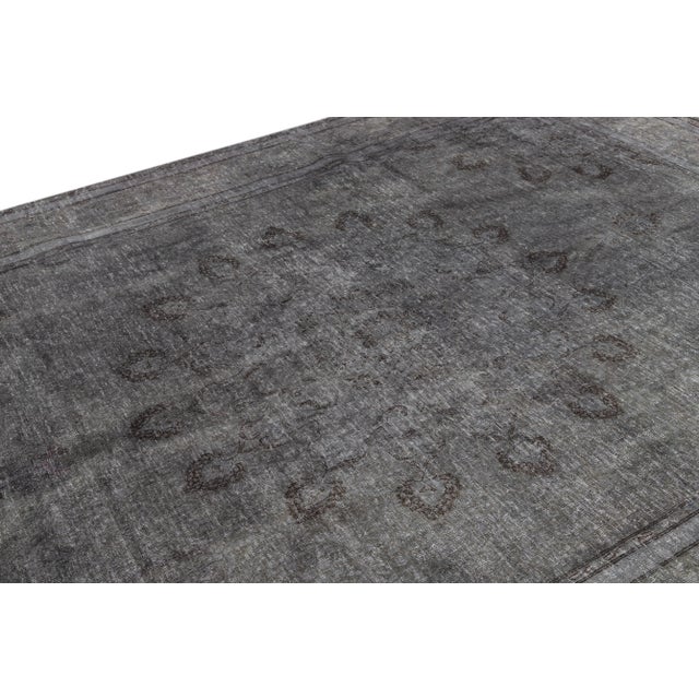 Gray 1960s Vintage Persian Distressed Handmade Medallion Gray Wool Rug For Sale - Image 8 of 10