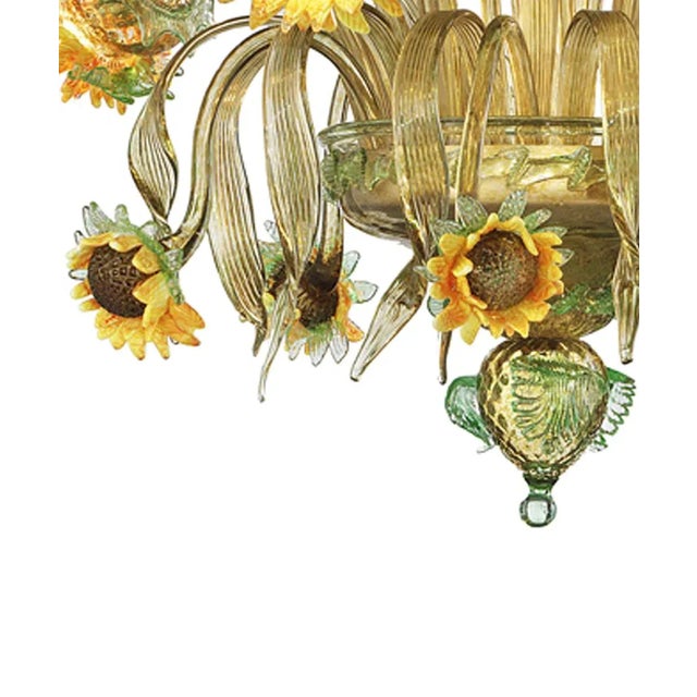 Contemporary Venetian Sunflowers Murano Glass Chandelier For Sale - Image 9 of 12