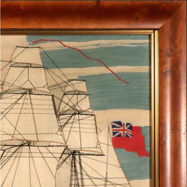 Traditional British Maritime Folk Art: A Royal Navy Second-Rate Under Full Sail For Sale - Image 3 of 5