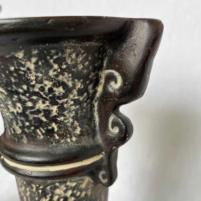 1990s 1990s Black Clay Candlesticks - Set of 3 For Sale - Image 5 of 12