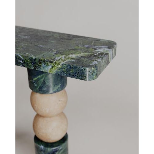Not Yet Made - Made To Order Stacked Spheres Green Marble Perle Console Table by Esther Knopfler For Sale - Image 5 of 14