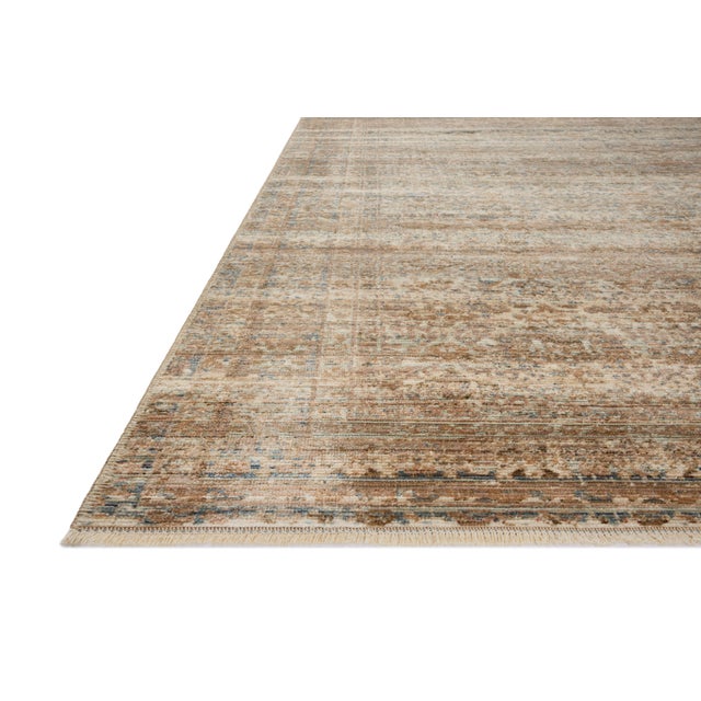 Traditional Amber Lewis x Loloi Molly Natural / Denim 18" x 18" Sample Rug For Sale - Image 3 of 8