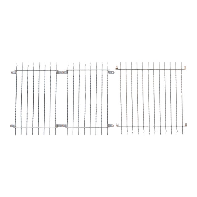 Hand Forged Set of Three Wrought Iron Window Grates For Sale