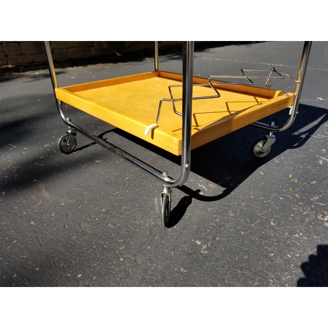 Tan European Mid-Century Bar Cart For Sale - Image 8 of 10